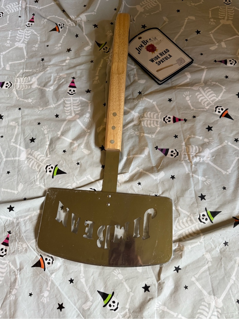 JIM BEAM WIDE HEAD SPATULA w/ Cut Out Letters, Orig Tags Attached, BBQ TOOL